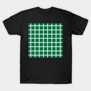 Retro style deep green and white check 2 T-Shirt